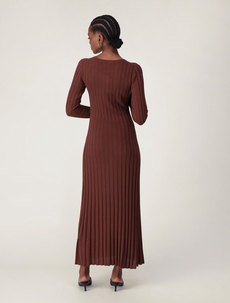 Lyla Crew Neck Detail Knit Dress Forever New