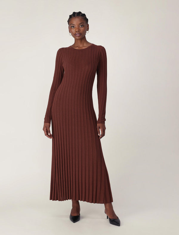 Lyla Crew Neck Detail Knit Dress Forever New