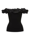 Stephanie Ruffle Crepe Bustier Top