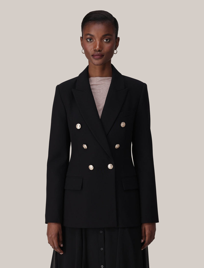 Immie Double Breasted Blazer Black Forever New