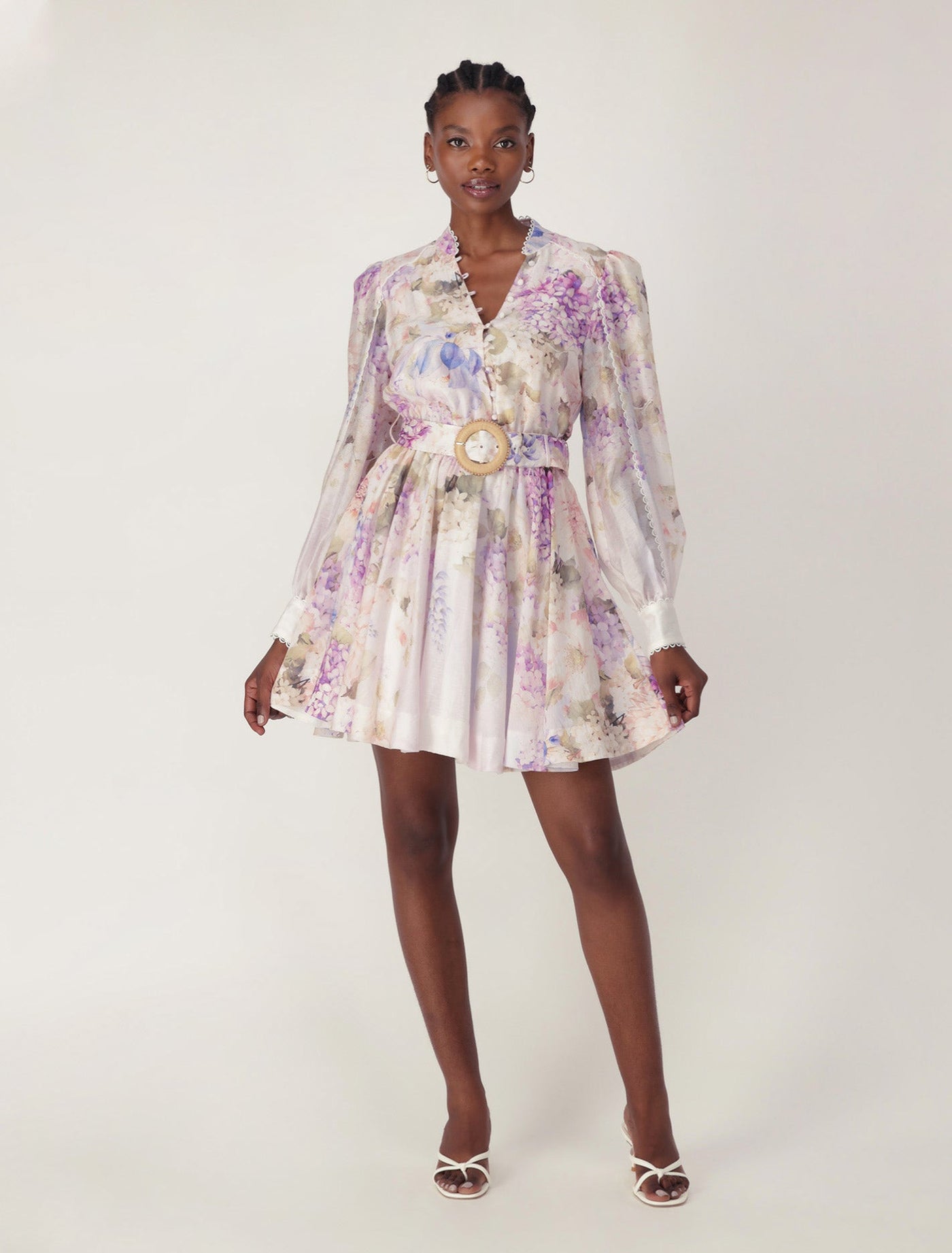 Vienna Trim Detail Skater Dress Warrantina Floral | Forever New