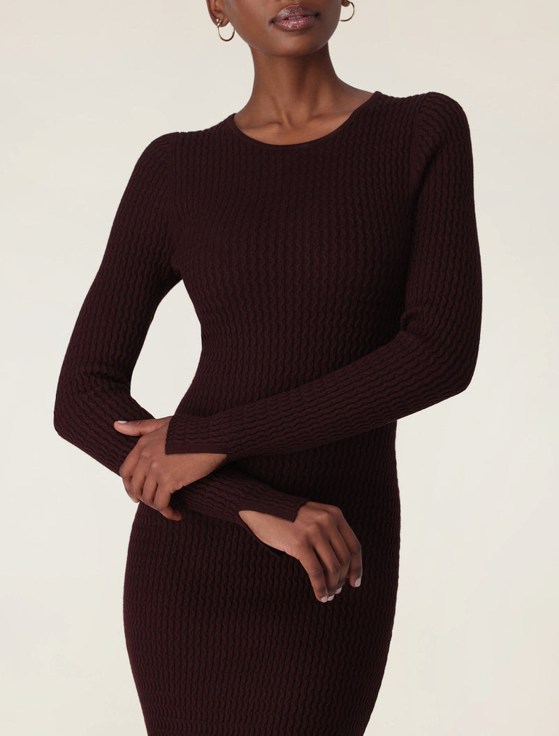 Georgia Textured Crew Neck Dress Forever New