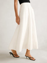 Georgina Linen Blend Midi Skirt