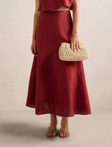 Georgina Godet Skirt Rosewood Set Forever New