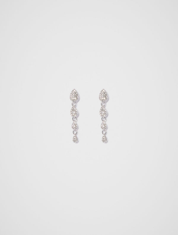 Perrie Pave Drop Earrings 0 Silver Crystal Forever New