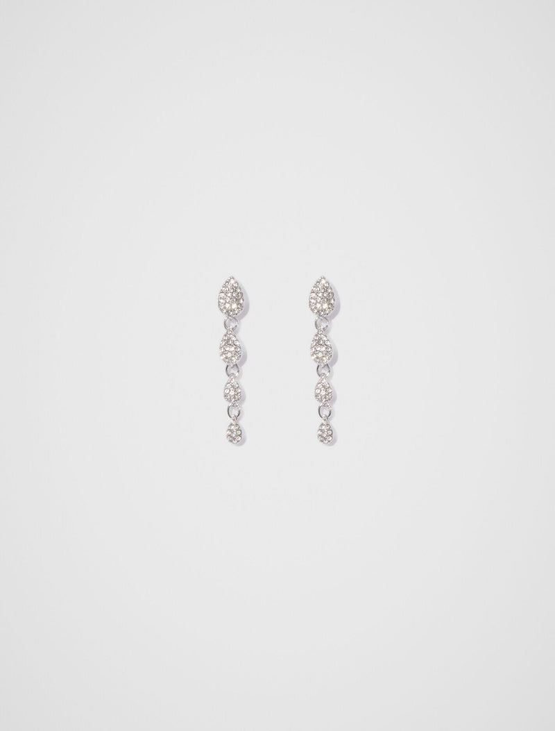 Perrie Pave Drop Earrings 0 Silver Crystal Forever New