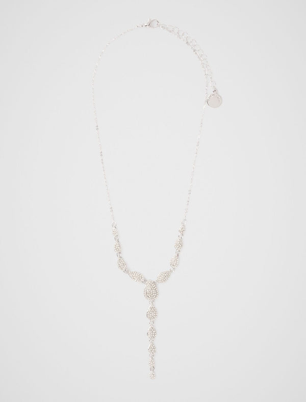 Perrie Pave Drop Necklace 0 Silver Crystal Forever New