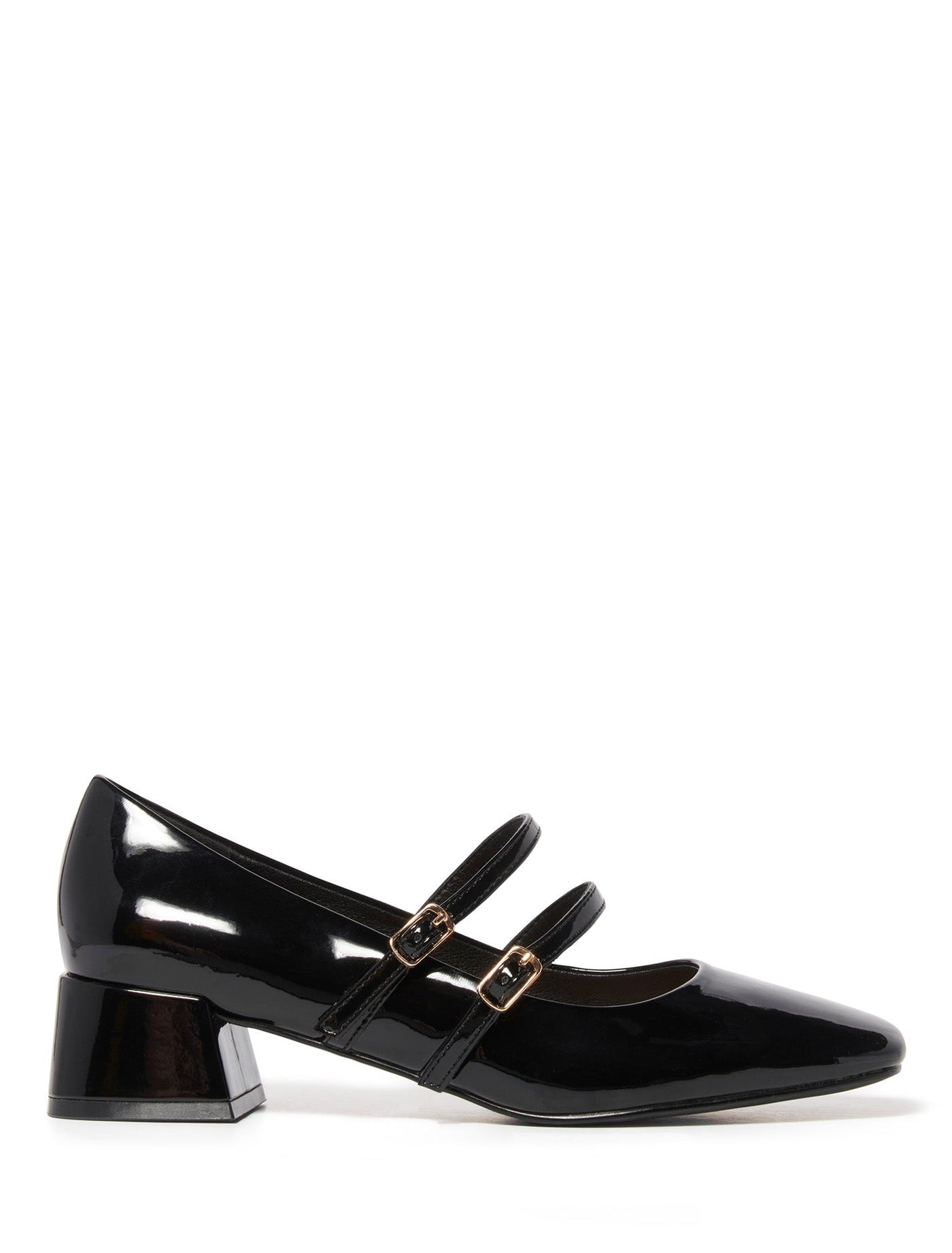Thea Mary Jane Low Block Heel Black Patent | Forever New Thea Mary Jane Low Block Heel Black Patent | Forever New