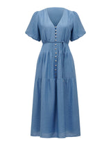 Addison Petite Textured Pintuck Midi Dress Forever New