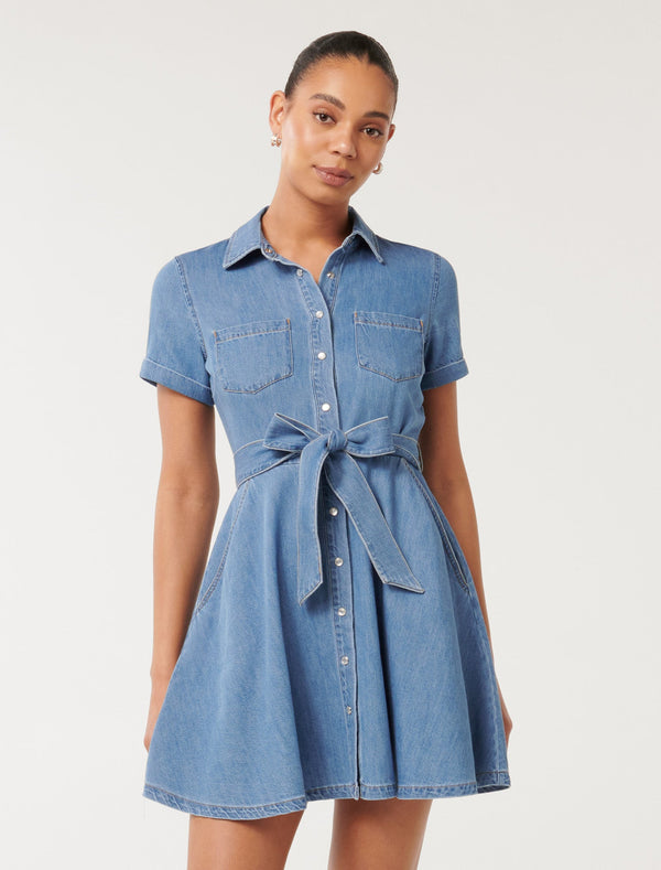 Megan Denim Shirt Dress