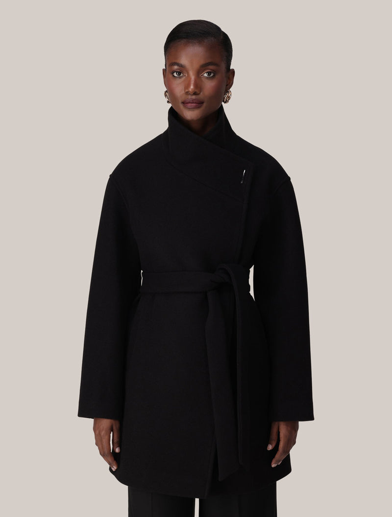 Lola Funnel Neck Wrap Coat