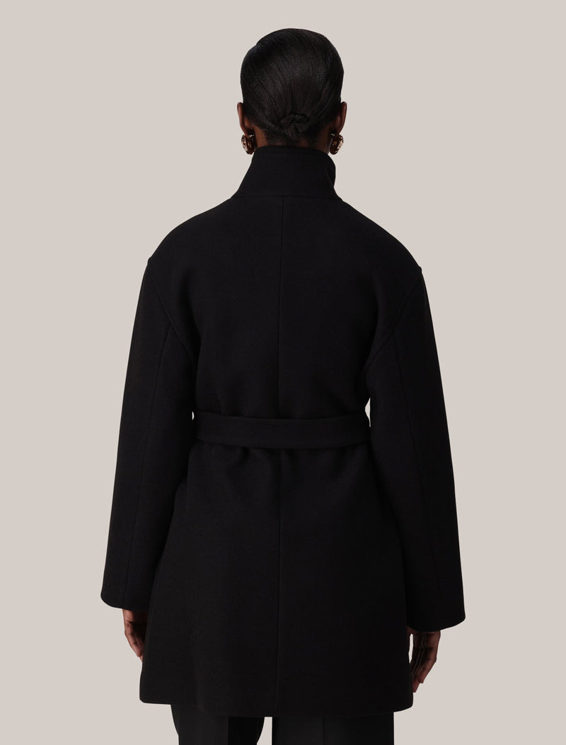 Lola Funnel Neck Wrap Coat Forever New