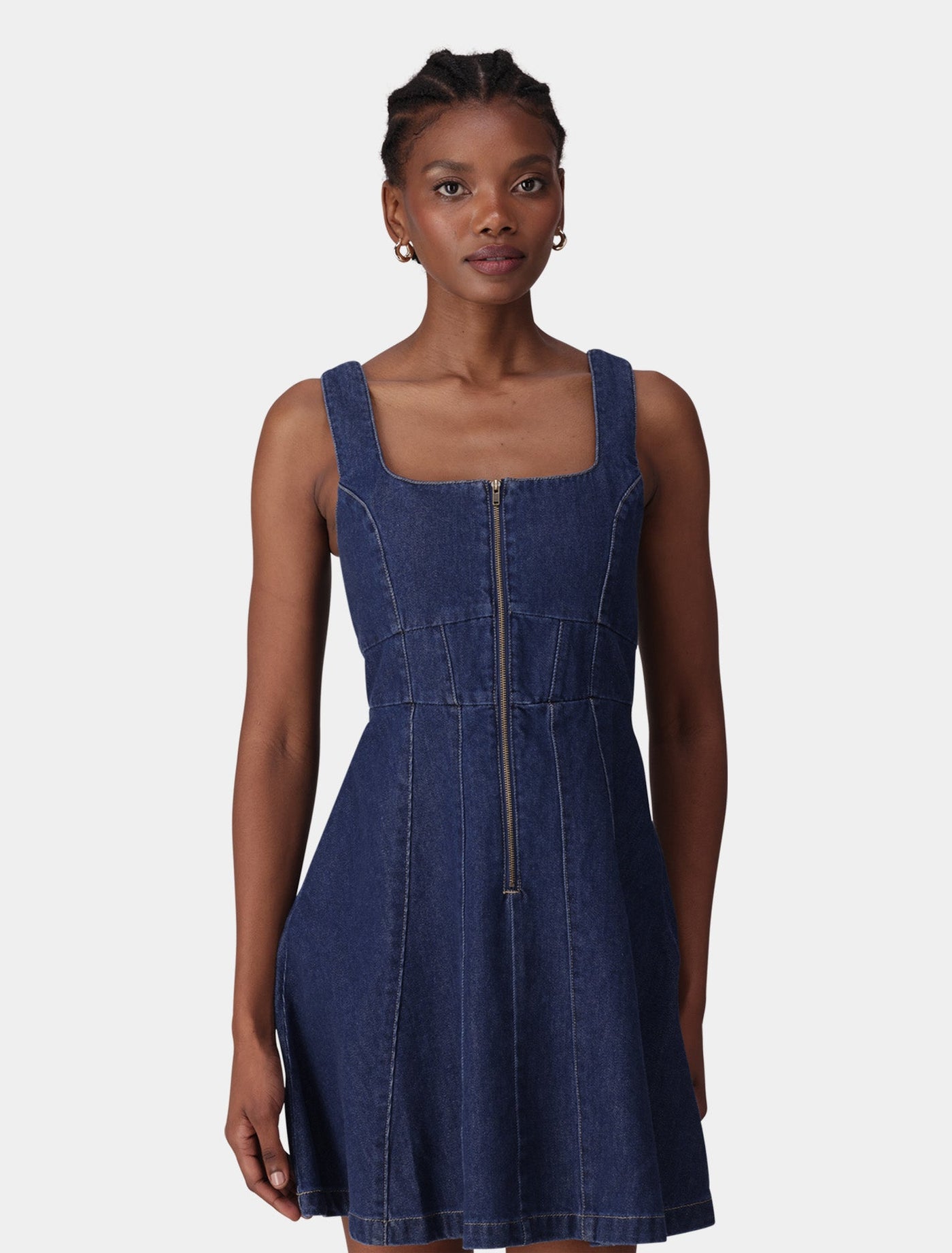 Allison Mini Denim Dress Mid Wash
