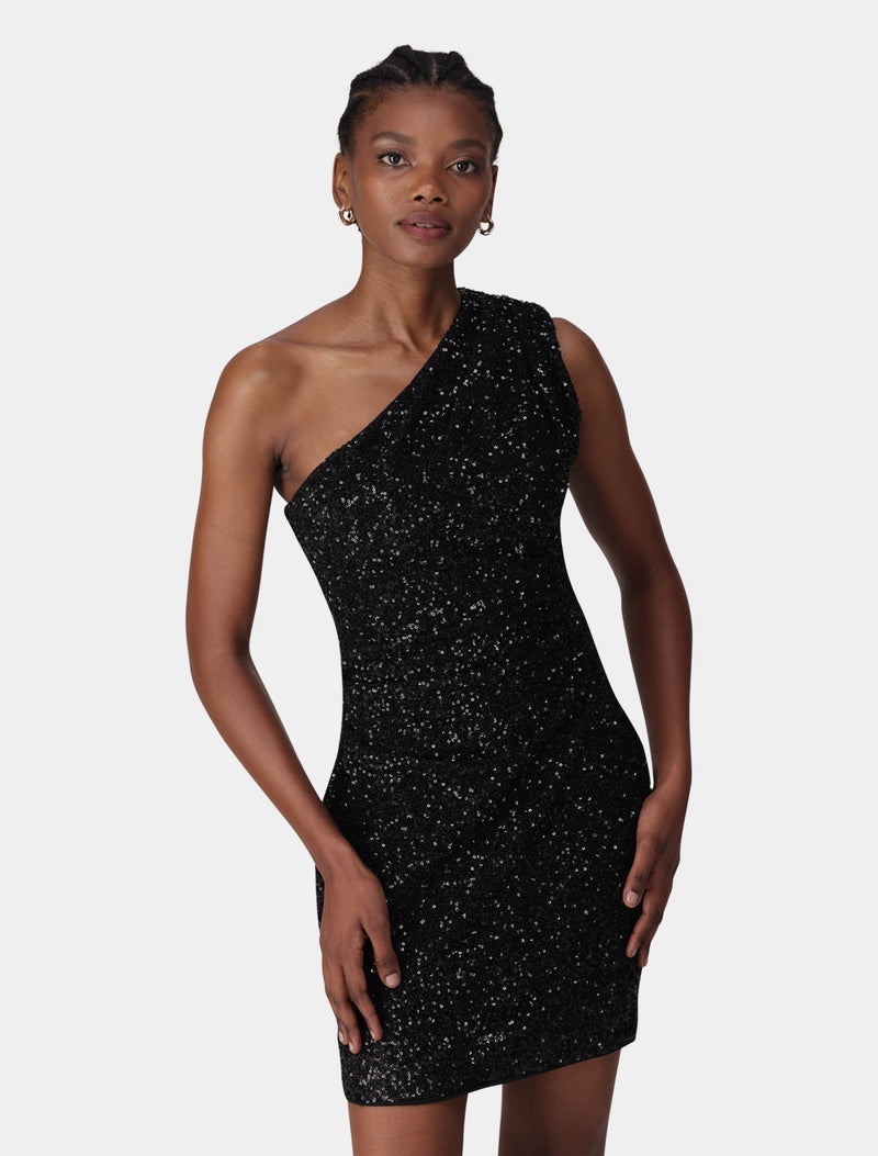 sequin drape mini dress Blue Sequin Drape Mini Dress | Corset