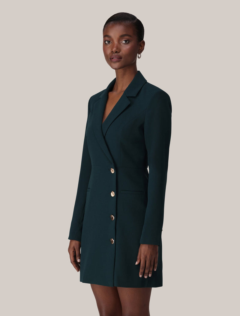 Billie Wrap Blazer Dress Forest Moss | Forever New Billie Wrap Blazer Dress Forest Moss | Forever New