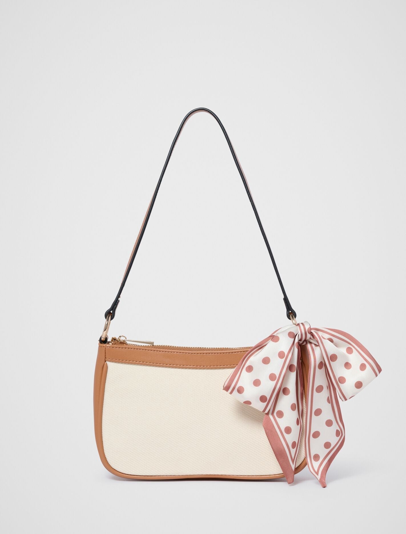Sakura Scarf Shoulder Bag Canvas/Tan Scarf | Forever New