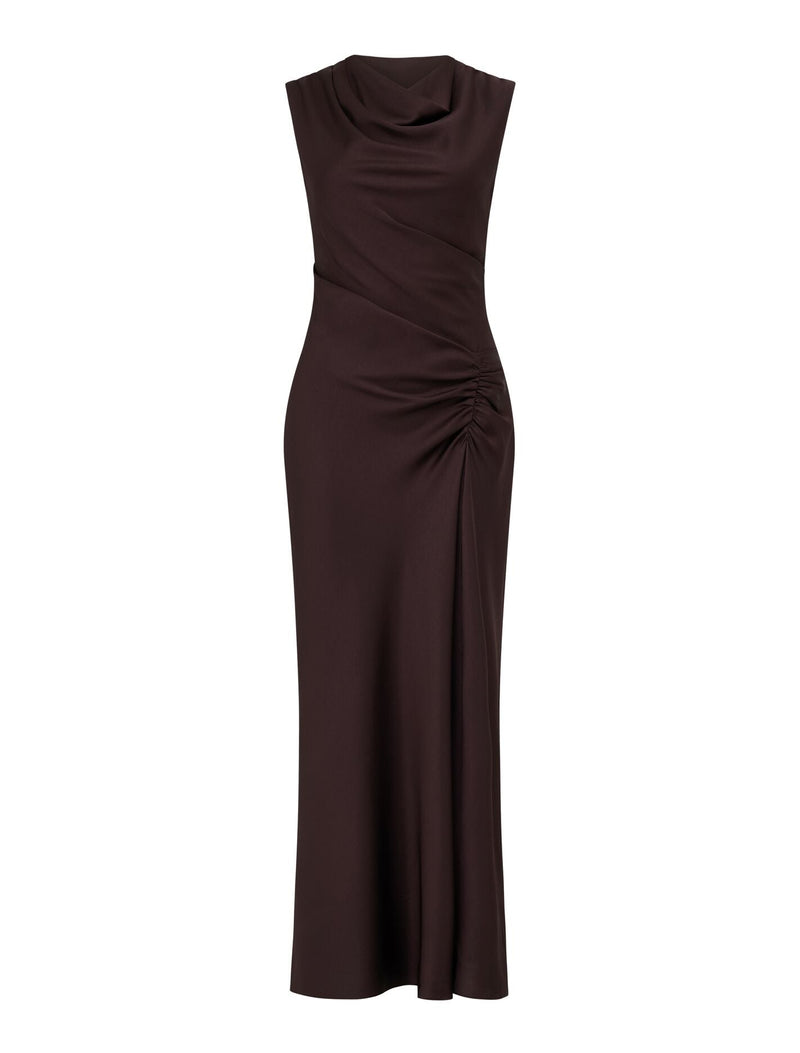 Ava Draped Satin Maxi Dress Forever New