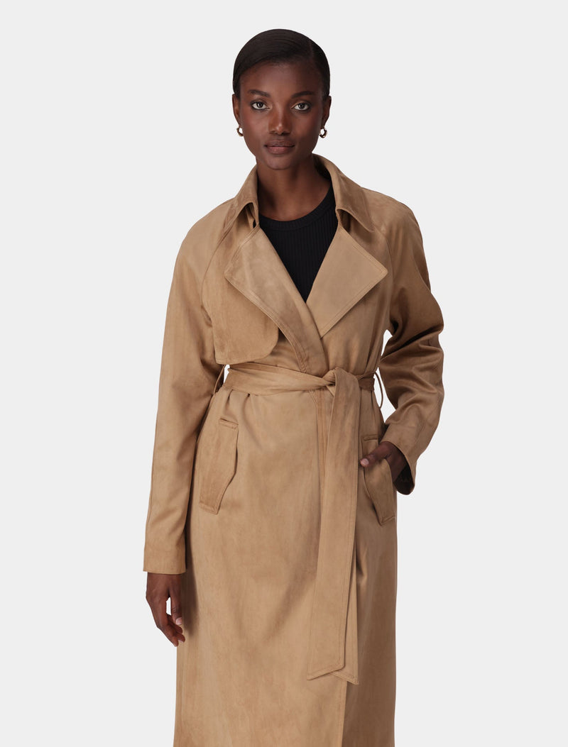 Cass Vegan Suede Trench Coat Forever New