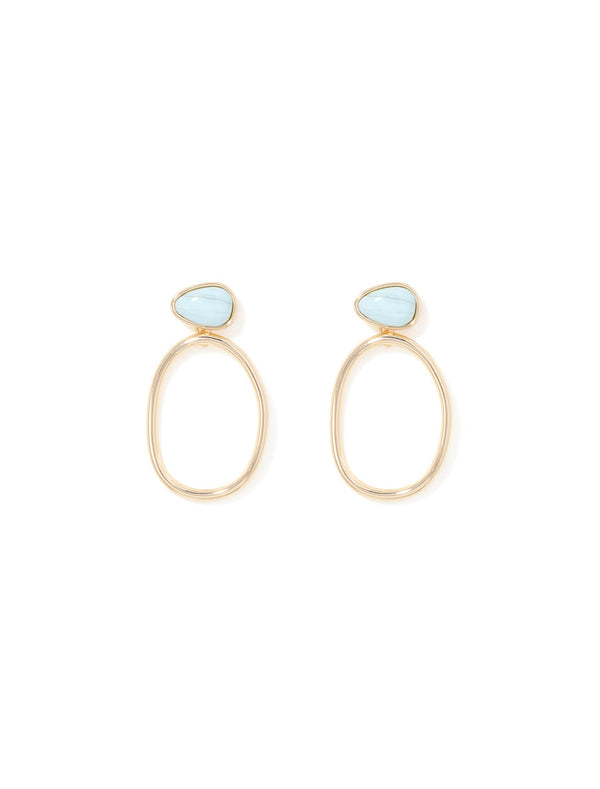 Sterling Stone Hoop Earrings