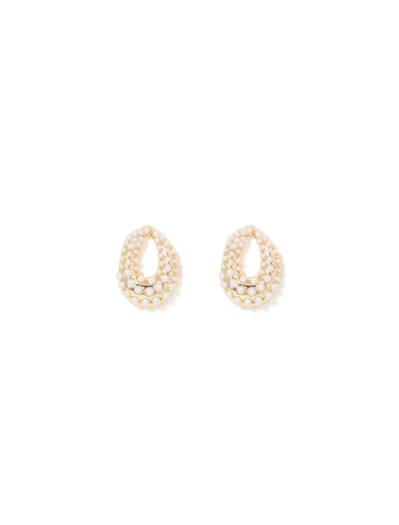 Paulette Pearl Front Hoop Earrings