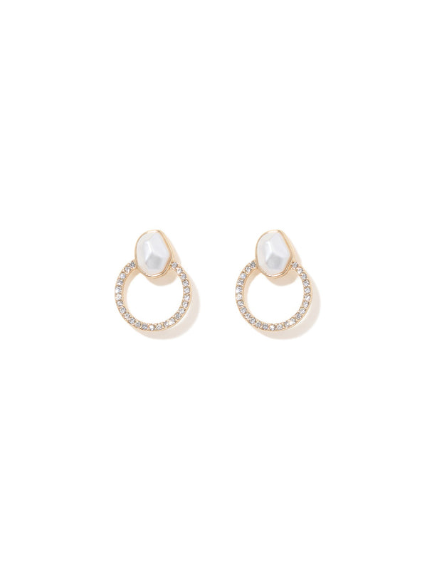 Regan Round Pearl & Stone Earrings