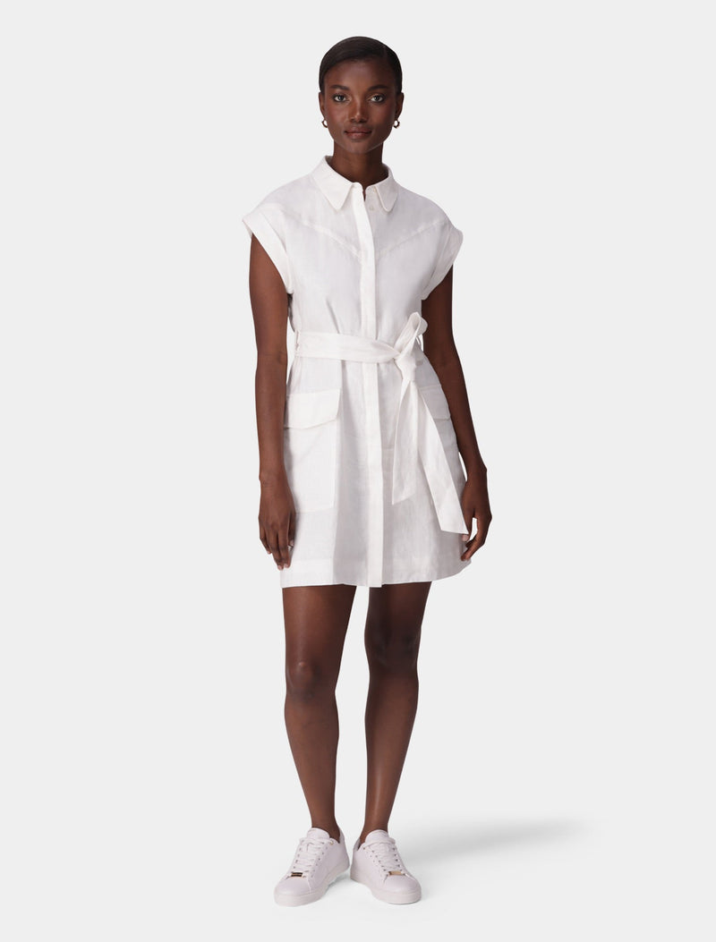 Dehlia Linen Utility Mini Dress Forever New