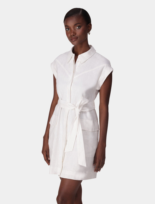 Dehlia Linen Utility Mini Dress Forever New