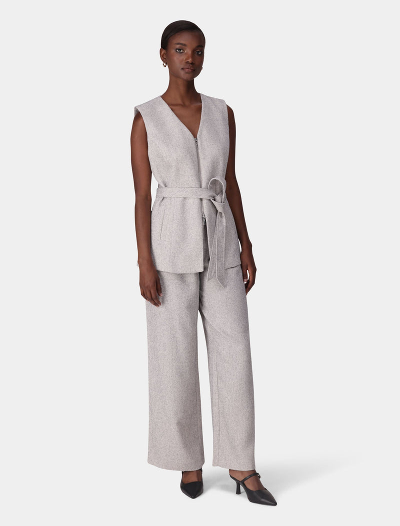 Jackie Textured Wide Leg Pants Soft Grey Fleck | Forever New
