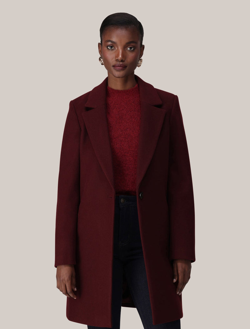 Cassie Single Breasted Coatigan Berry Forever New