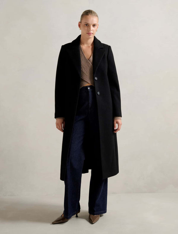 Riley Single Breasted Coat Black Forever New