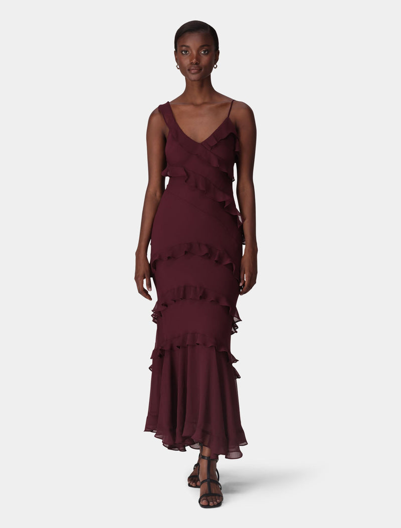 Isla Ruffle Asym Maxi Dress Imperial Port Forever New