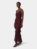 Isla Ruffle Asym Maxi Dress Forever New