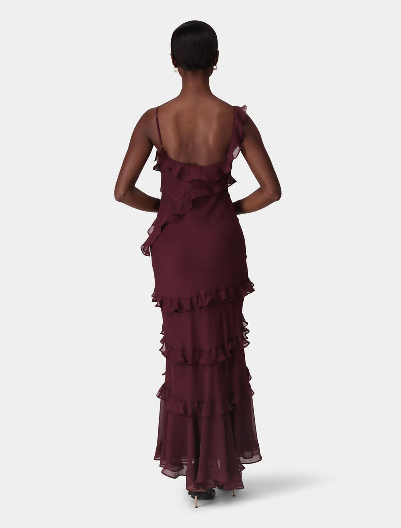 Isla Ruffle Asym Maxi Dress Forever New