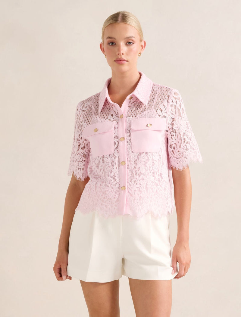Lola Lace Shirt Festival Bloom Forever New