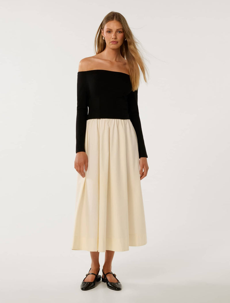 Savannah Off Shoulder Midi Dress
