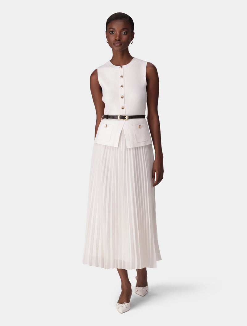 Daphne Waistcoat Knit Midi Dress Porcelain Forever New