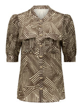 Lorna Utility Blouse Dark Sloane Abstract Forever New
