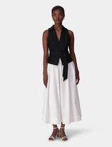 Liana 2 in 1 Collared Midi Dress Black White Forever New