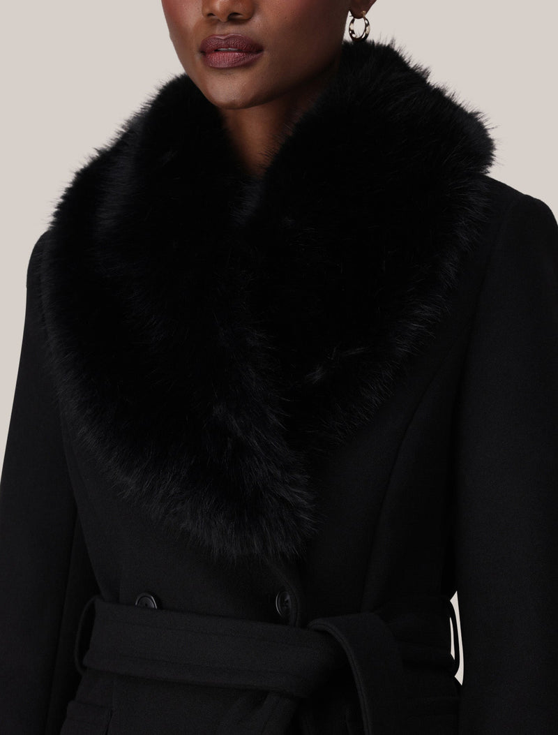 Chelsea Double Breasted Fur Collar Coat Forever New
