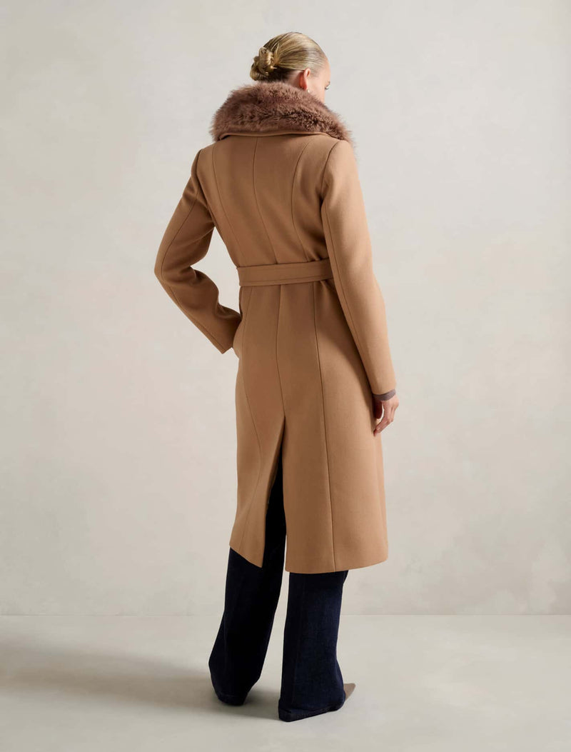 Chelsea Double Breasted Fur Collar Coat Forever New