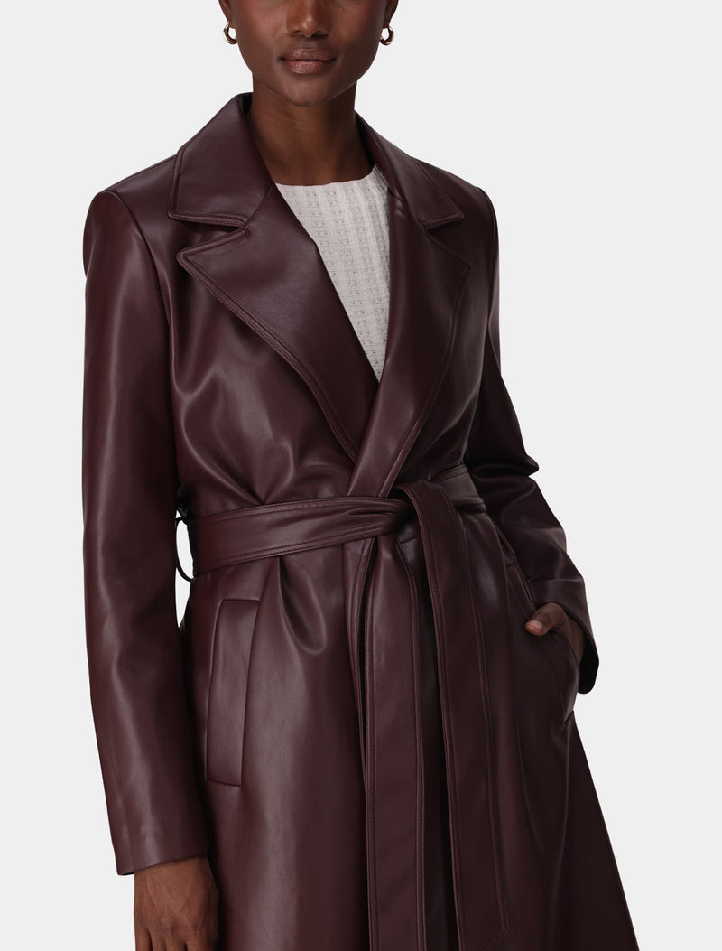 Gabbi Vegan Leather Trench Coat Forever New
