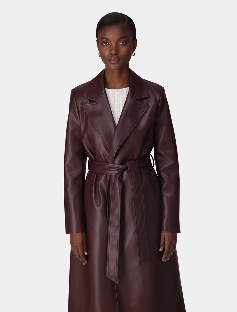 Gabbi Vegan Leather Trench Coat Forever New