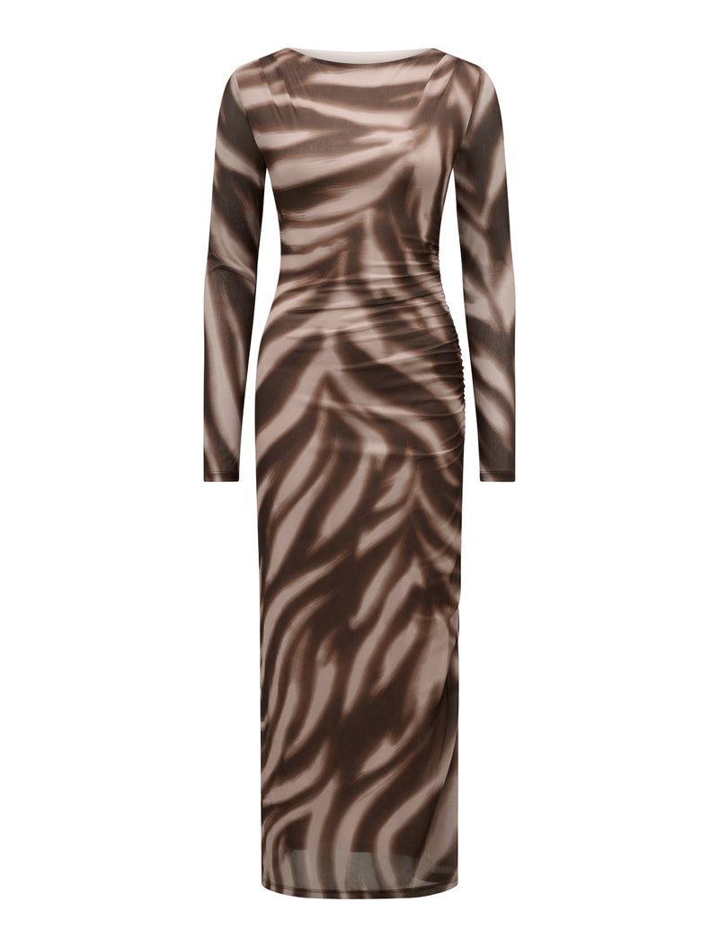 Alannah Mesh Long Sleeve Midi Dress Forever New