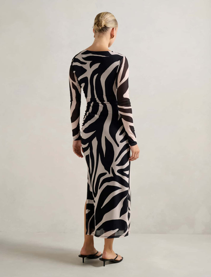 Alannah Mesh Long Sleeve Midi Dress Forever New