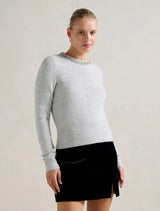 Chrystal Embellished Neck Sweater Forever New