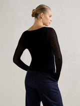 Keira Stitch Detail Knit Top Forever New