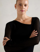 Keira Stitch Detail Knit Top Forever New