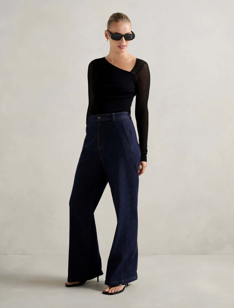 Keira Stitch Detail Knit Top Forever New