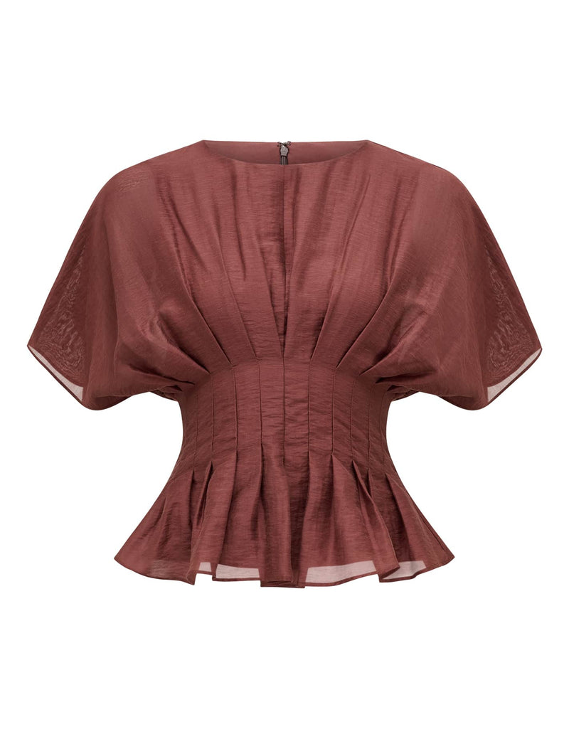 Olive Pleated Top Forever New