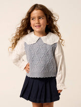 Constantine Girls Knit Vest Slate Blue Forever New